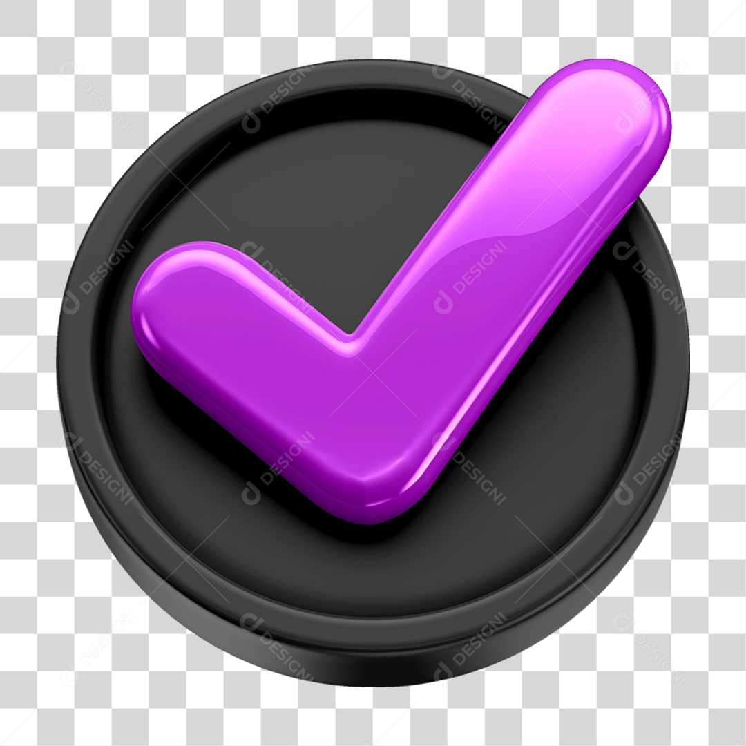 Ícone 3D Check Confirmação Para Composição PNG Transparente