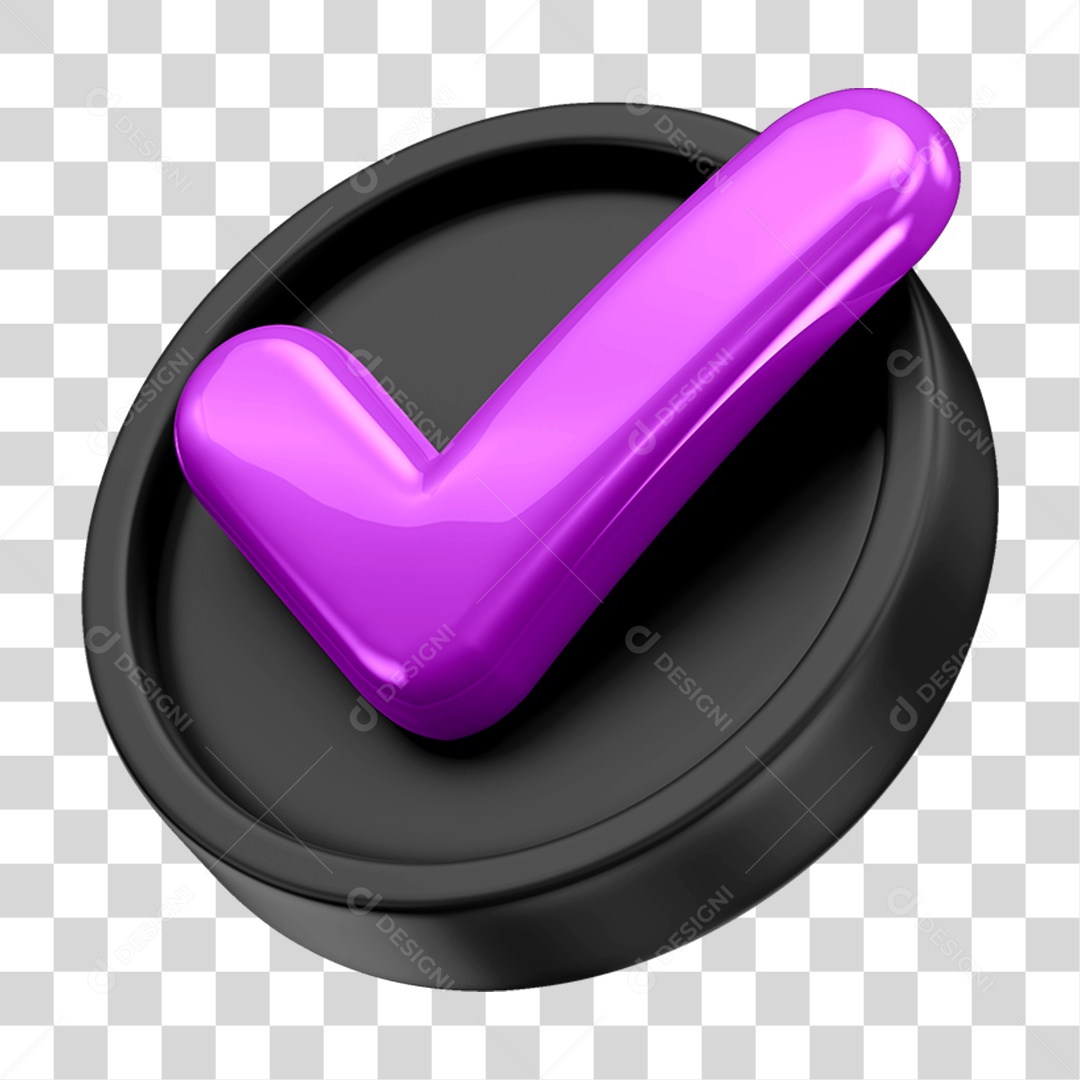 Ícone 3D Check Confirmação Para Composição PNG Transparente