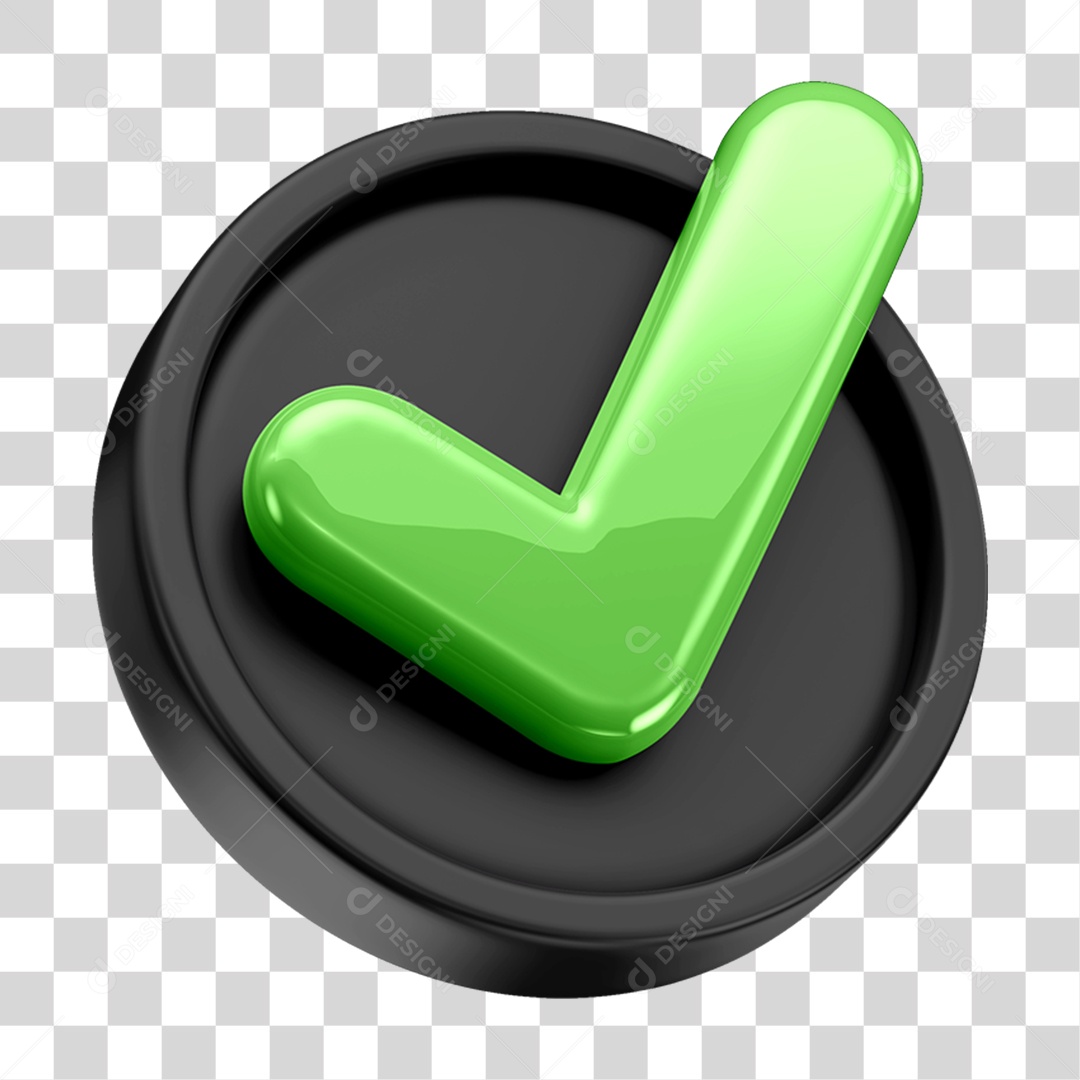 Ícone 3D Check Confirmação Para Composição PNG Transparente