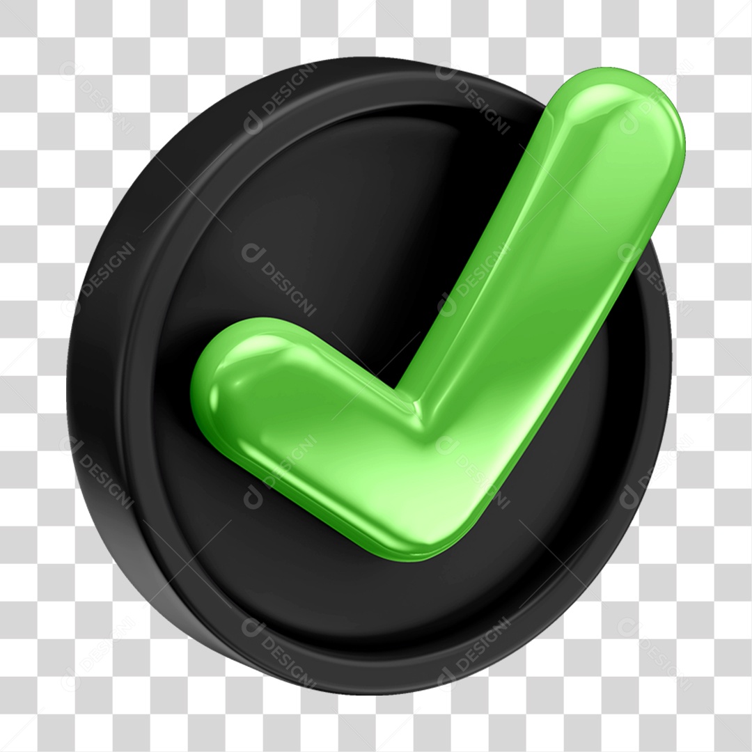 Ícone 3D Check Confirmação Para Composição PNG Transparente