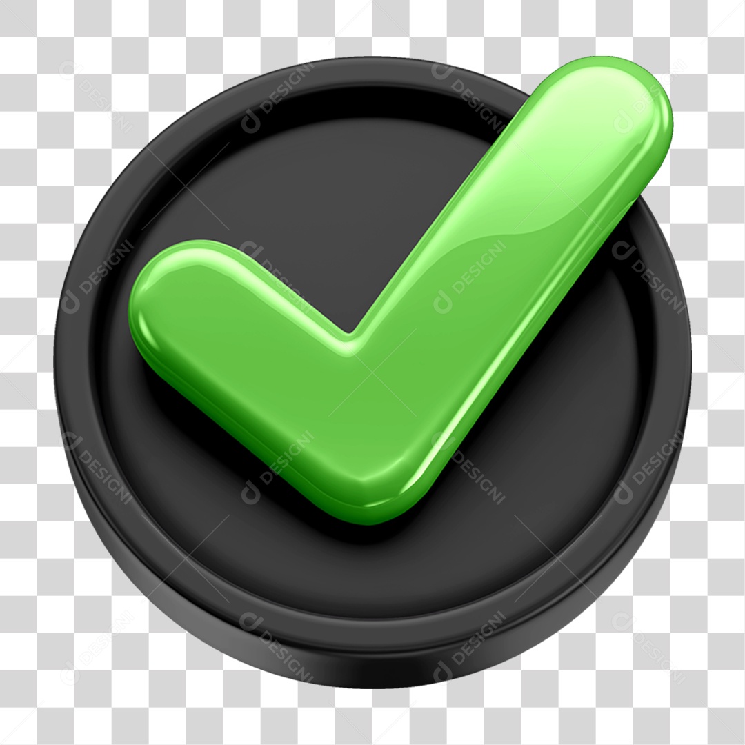 Ícone 3D Check Confirmação Para Composição PNG Transparente