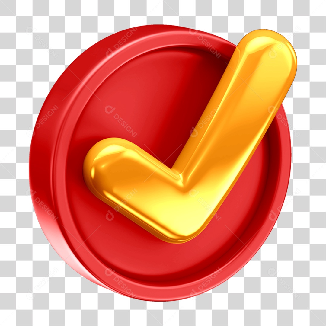 Ícone 3D Check Confirmação Para Composição PNG Transparente