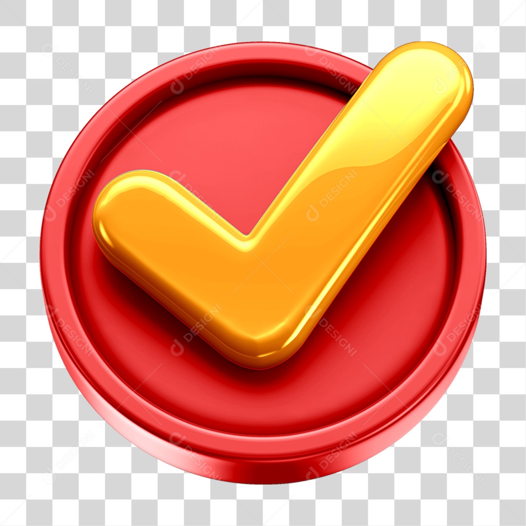 Ícone 3D Check Confirmação Para Composição PNG Transparente