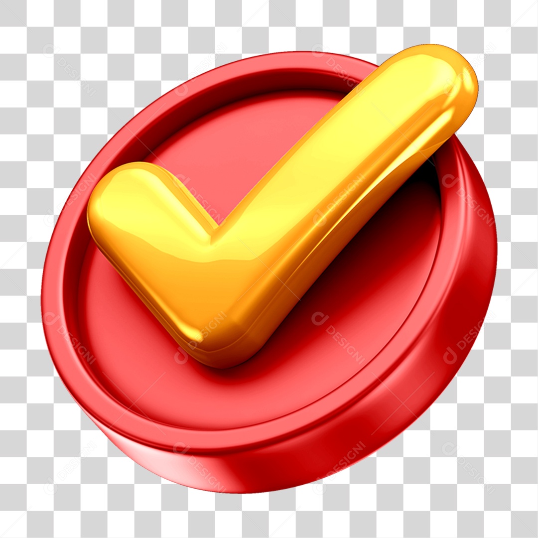 Ícone 3D Check Confirmação Para Composição PNG Transparente
