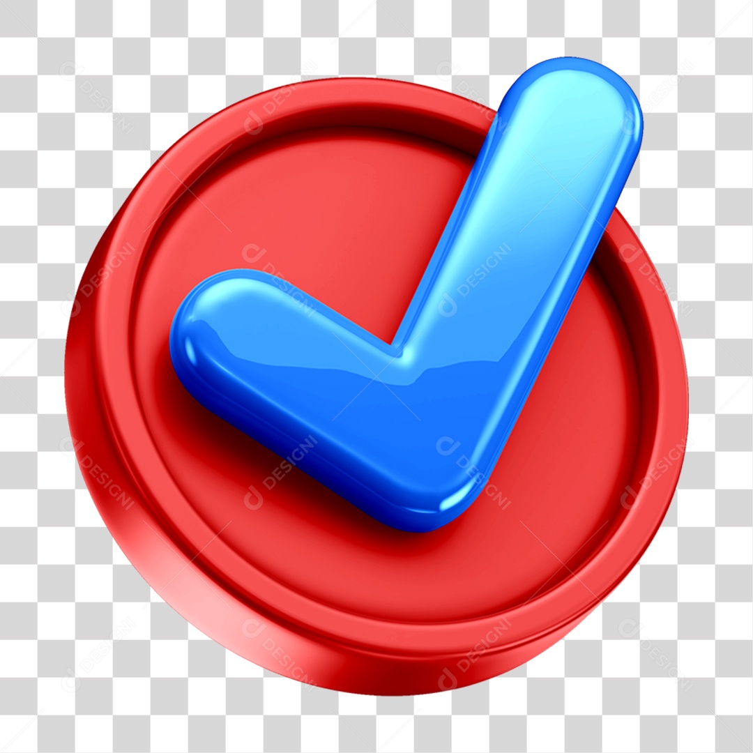 Ícone 3D Check Confirmação Para Composição PNG Transparente