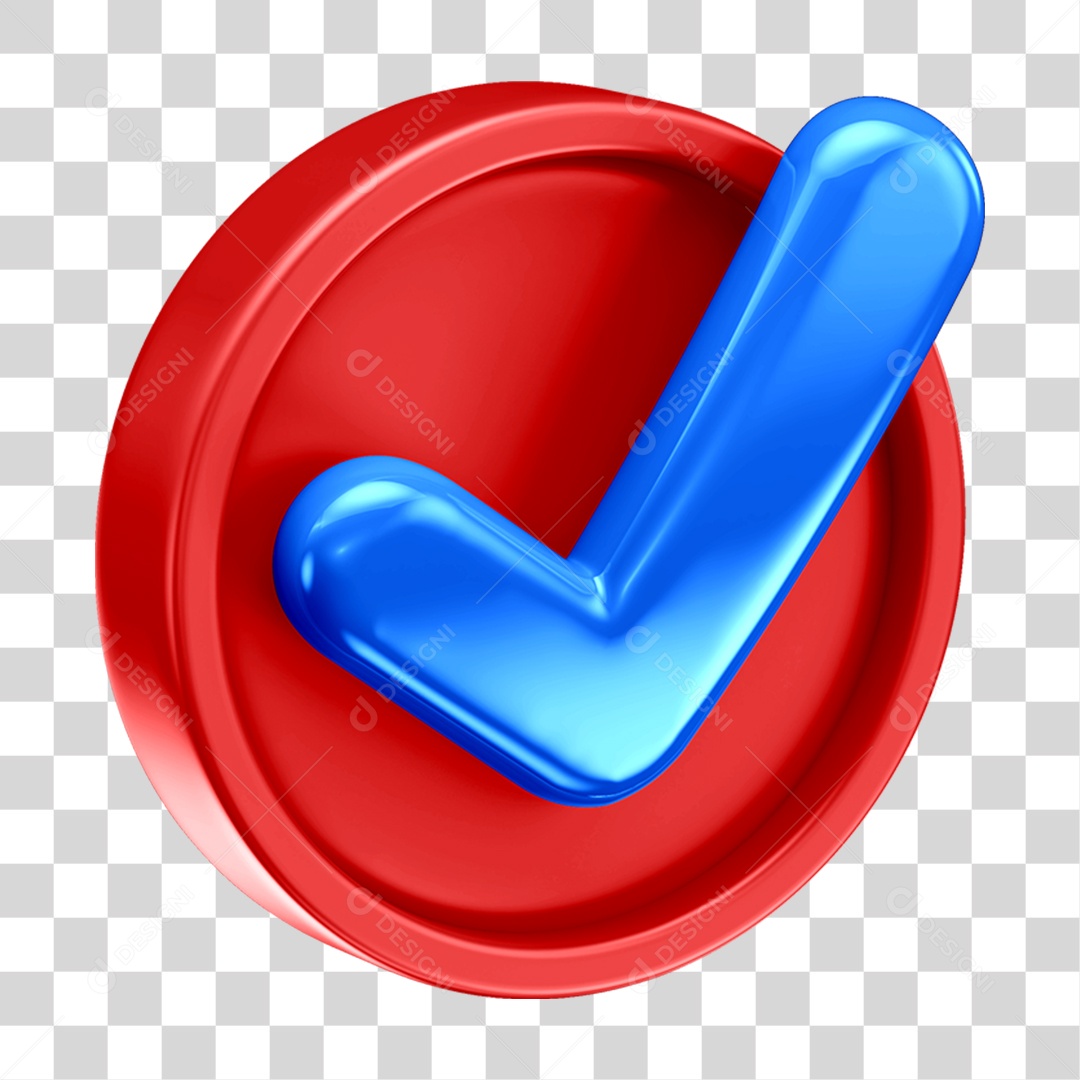 Ícone 3D Check Confirmação Para Composição PNG Transparente