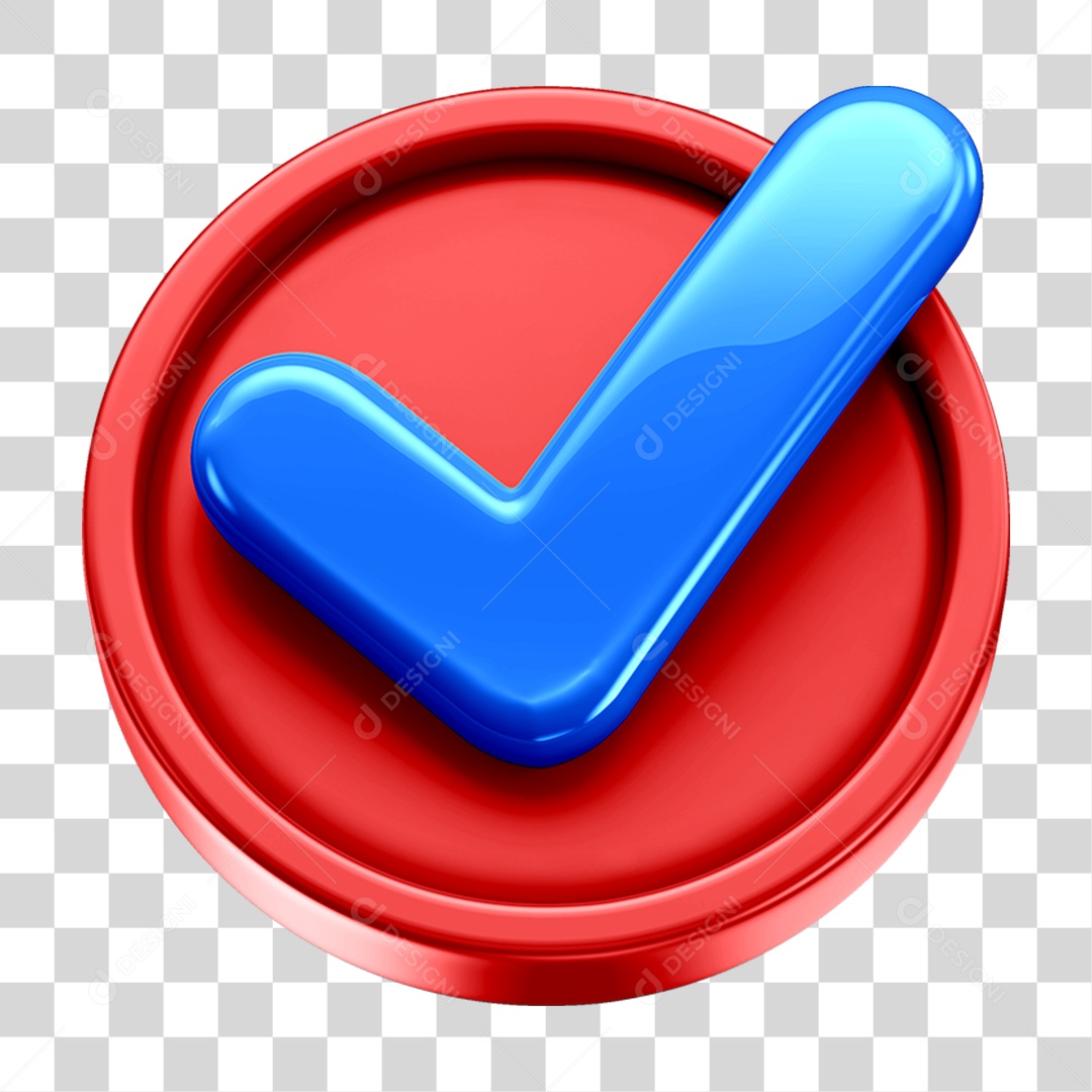 Ícone 3D Check Confirmação Para Composição PNG Transparente