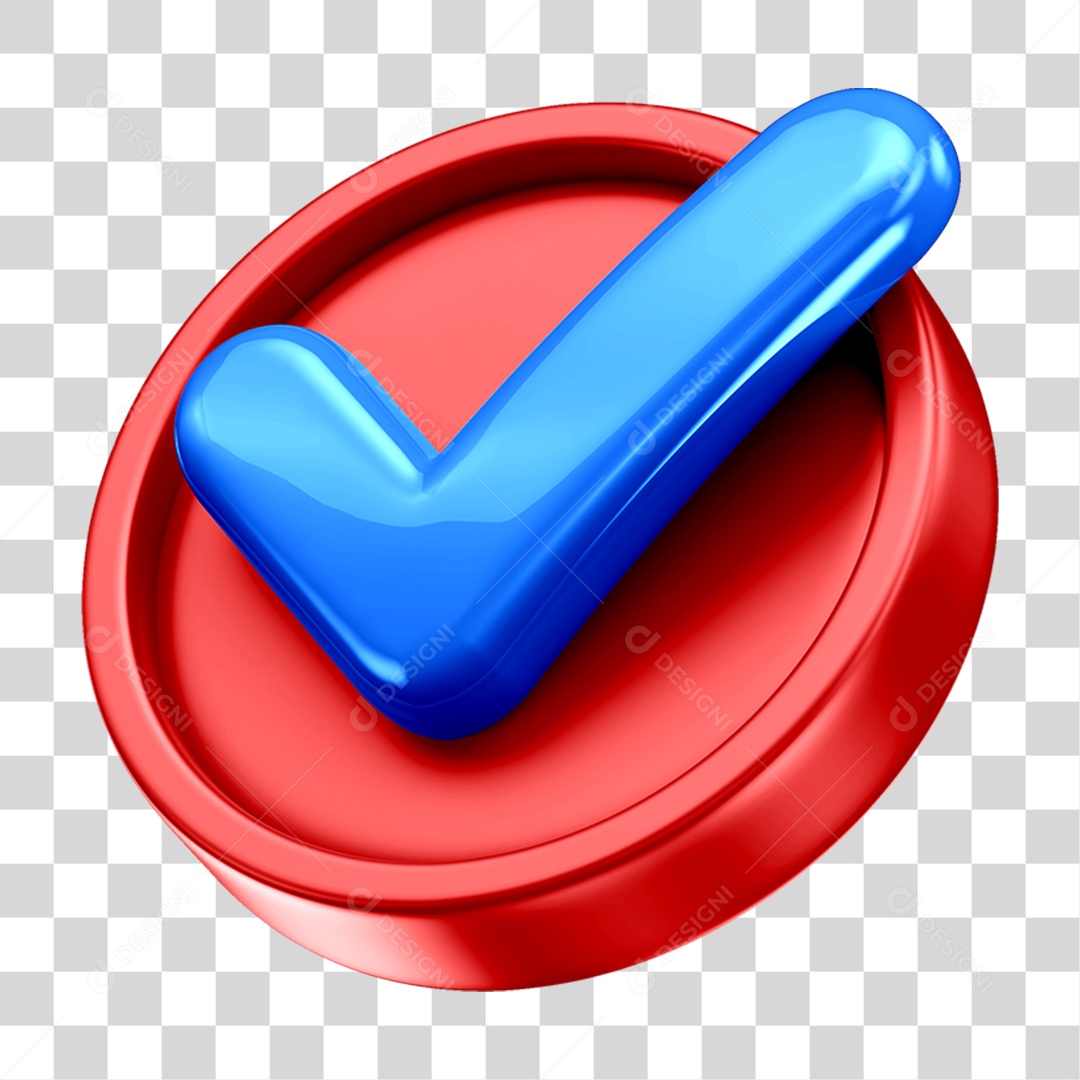 Ícone 3D Check Confirmação Para Composição PNG Transparente