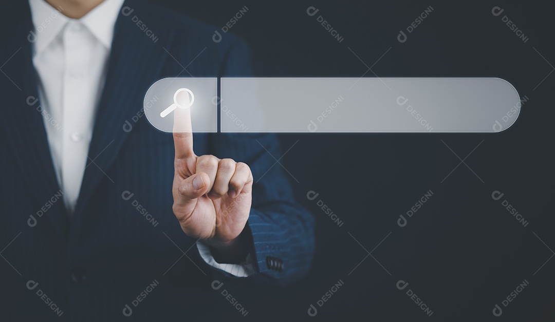 Pesquisando informações de dados de navegação na Internet com barra de pesquisa em branco