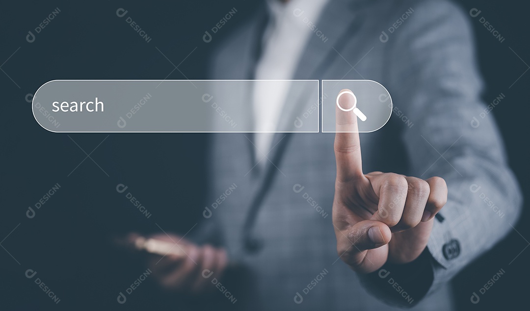 Pesquisando informações de dados de navegação na Internet com barra de pesquisa em branco