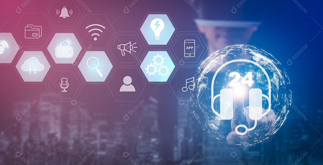 Empresário tocando Inteligência Artificial IA em dados em fundo escuro