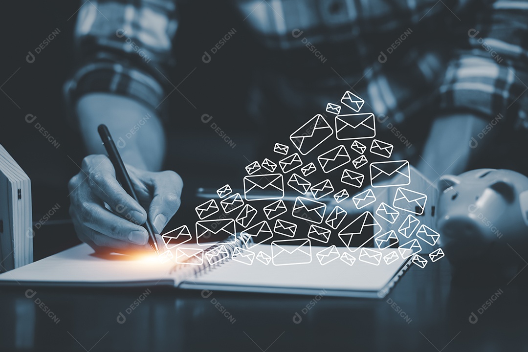 Conceito de e-mail e marketing gerado pela IA