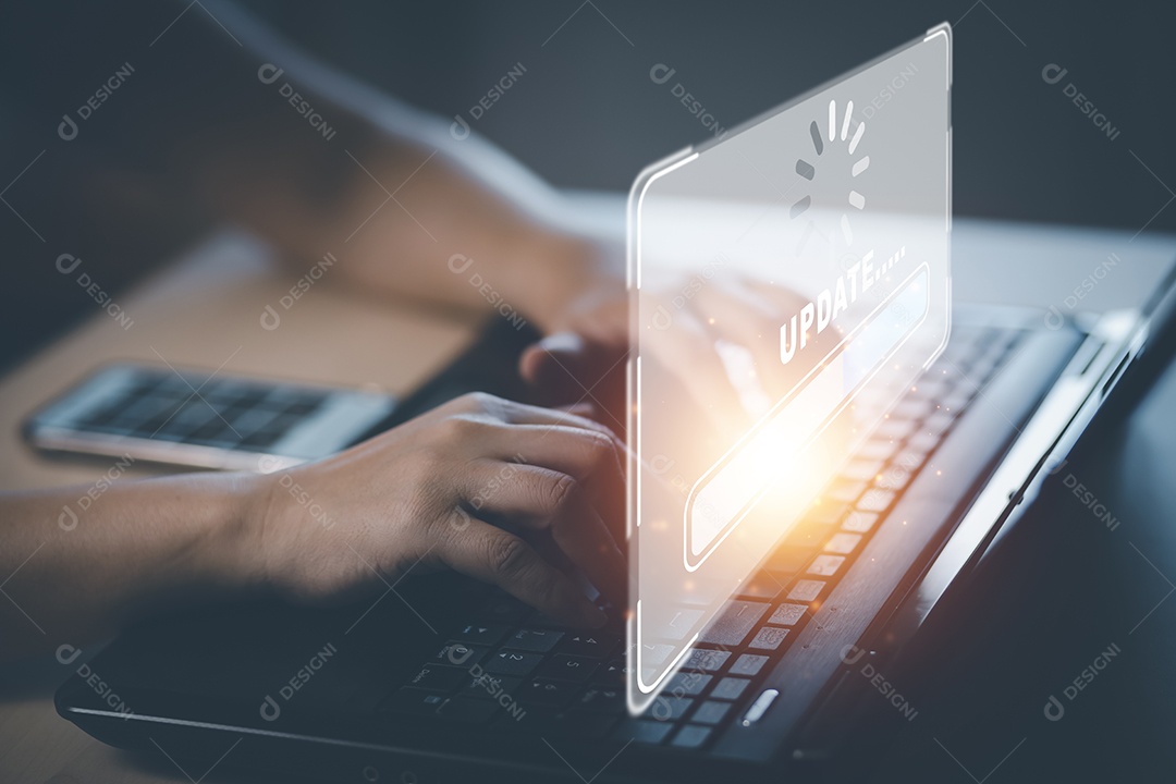 Barra de toque manual de atualização de software de computador atualização de programa tecnologia empresarial IA