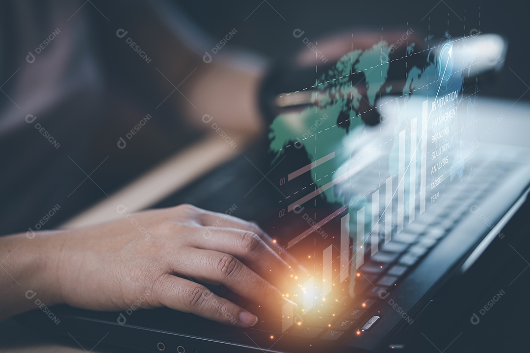 Perdas comerciais no conceito de gráfico do mercado de ações IA