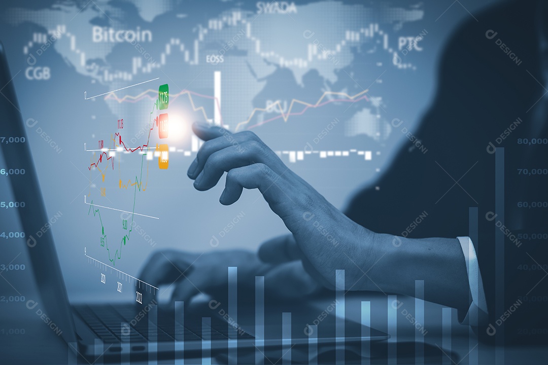 Tecnologia de finanças empresariais e conceito de investimento IA