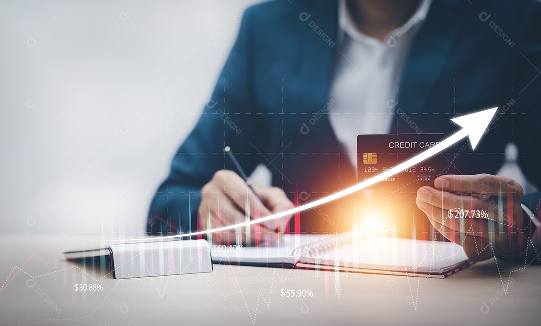 Ganhos comerciais no conceito de gráfico do mercado de ações IA