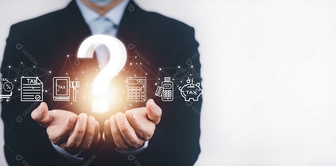 Mão de empresário toca pasta do sistema de gerenciamento de documentos IA