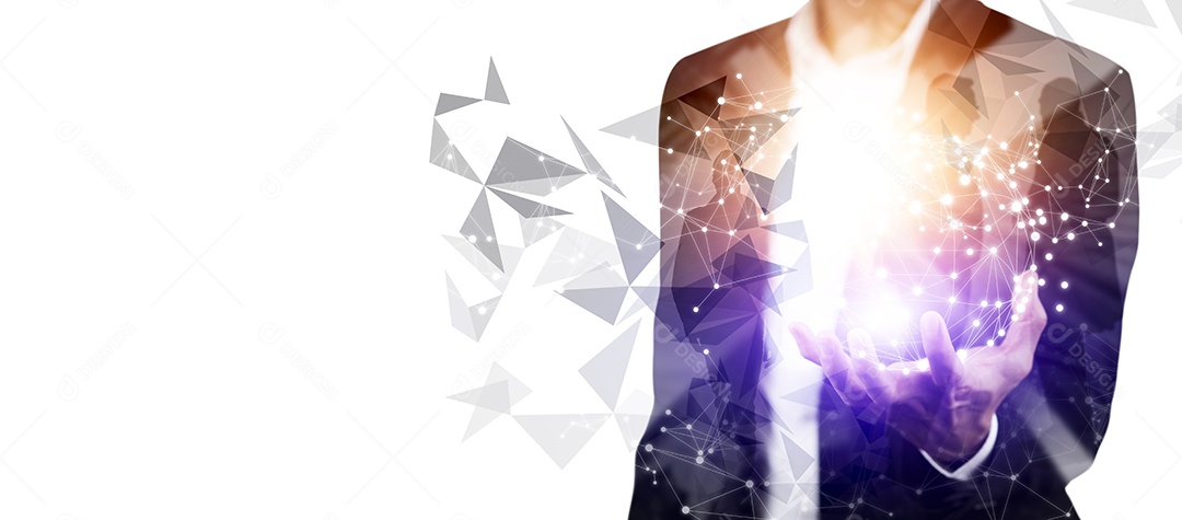 Pensando e criativo com médico ou cientista com estetoscópio usando máscara médica em fundo branco IA