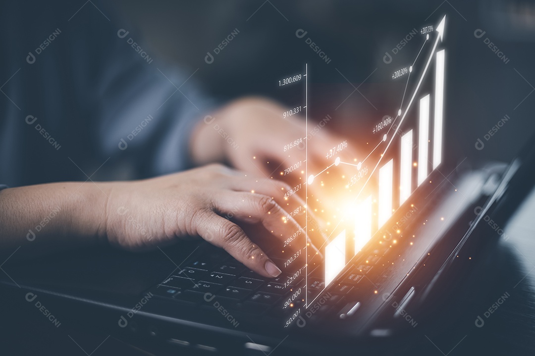 Perdas comerciais no conceito de gráfico do mercado de ações IA