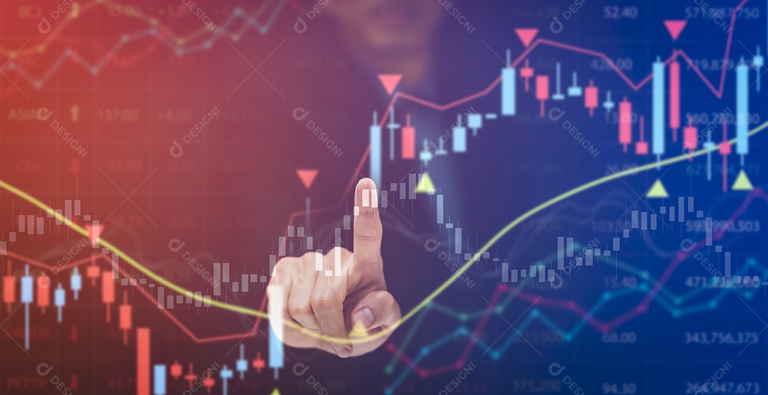 Perdas comerciais no conceito de gráfico do mercado de ações IA