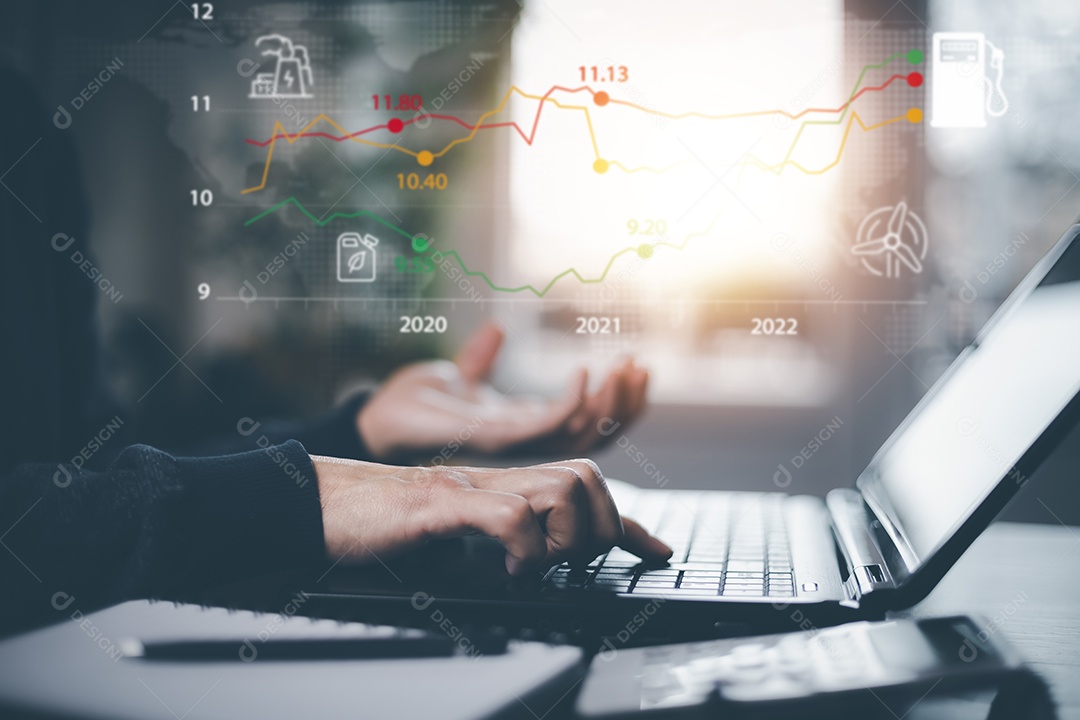Gráfico de energia do petróleo da marca mundial IA