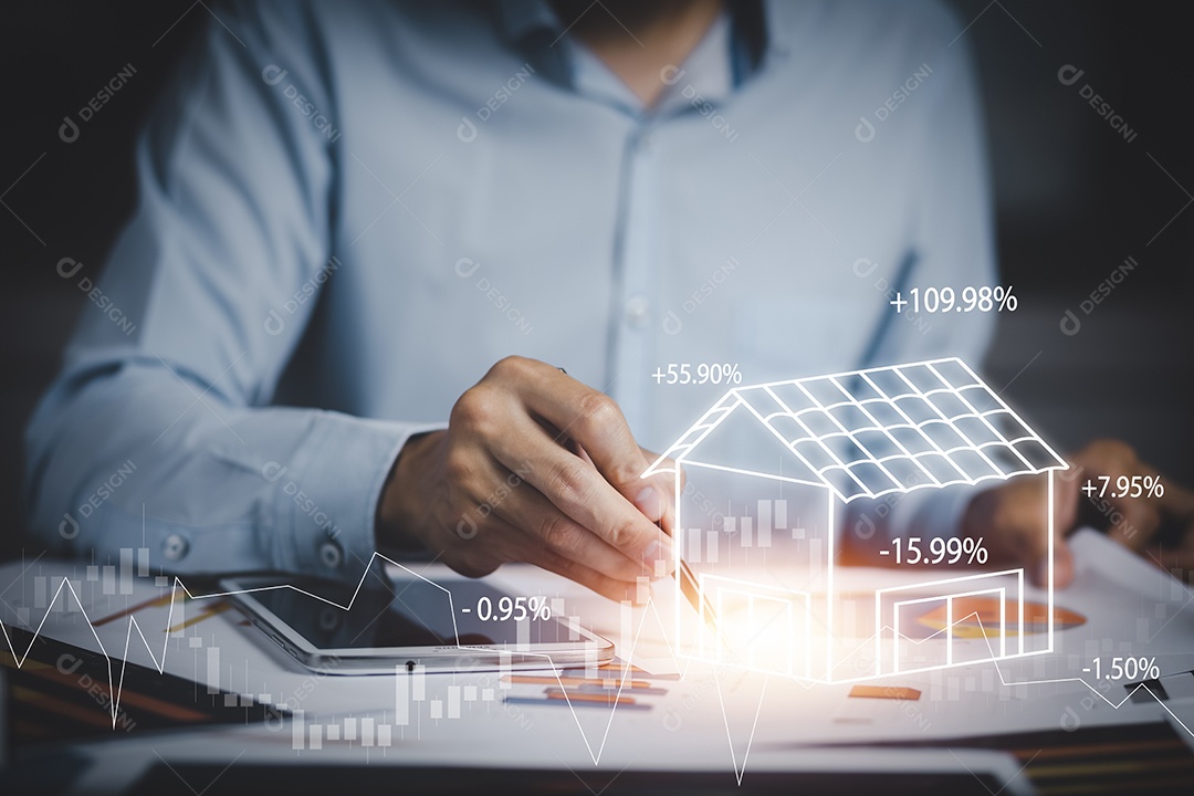 Desenhos de engenharia e arquitetura e conceito de modelo de mini casa IA