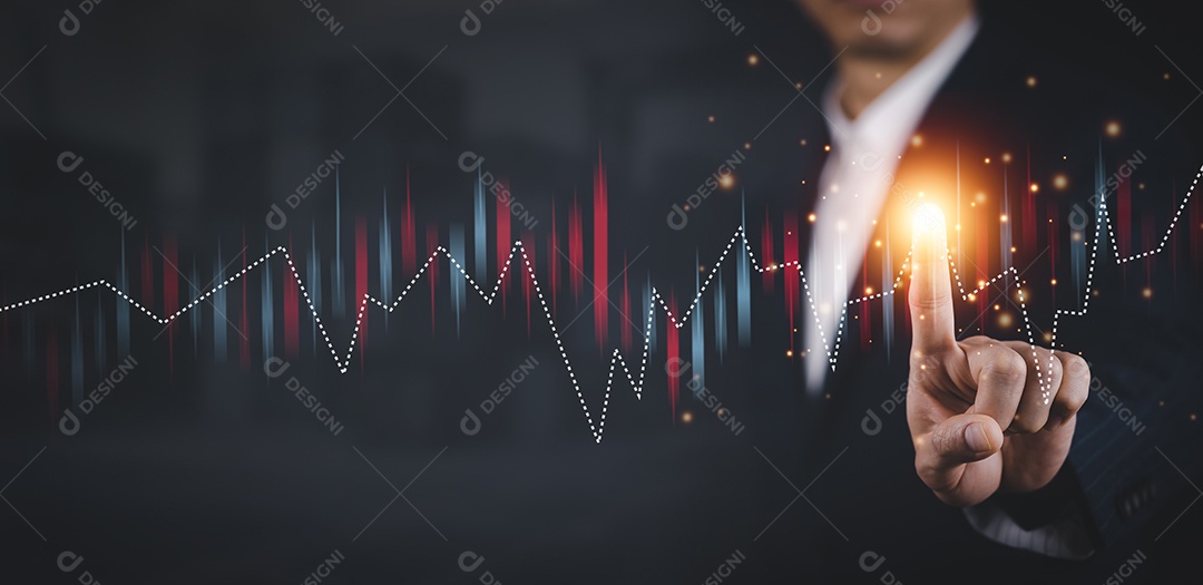 Perdas comerciais no conceito de gráfico do mercado de ações IA