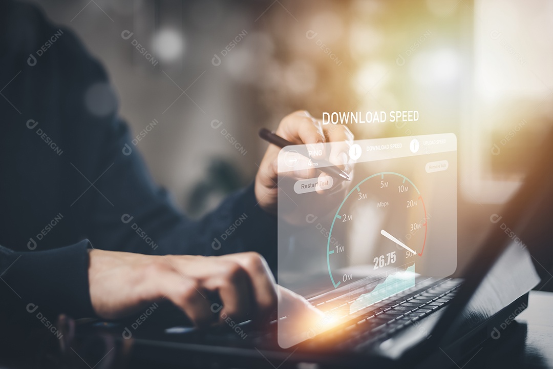 Conexão rápida à Internet com o conceito de tecnologia metaverso IA