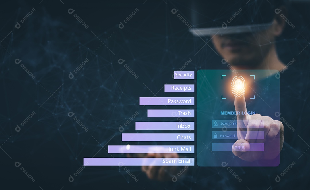 Conceito de e-mail com laptop spam e vírus monitor de computador conceito de segurança na internet IA