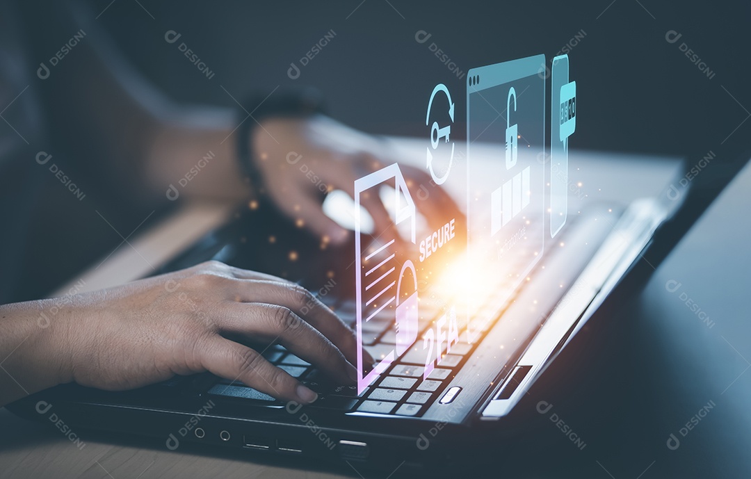 Conceito de e-mail com laptop spam e vírus monitor de computador conceito de segurança na internet IA