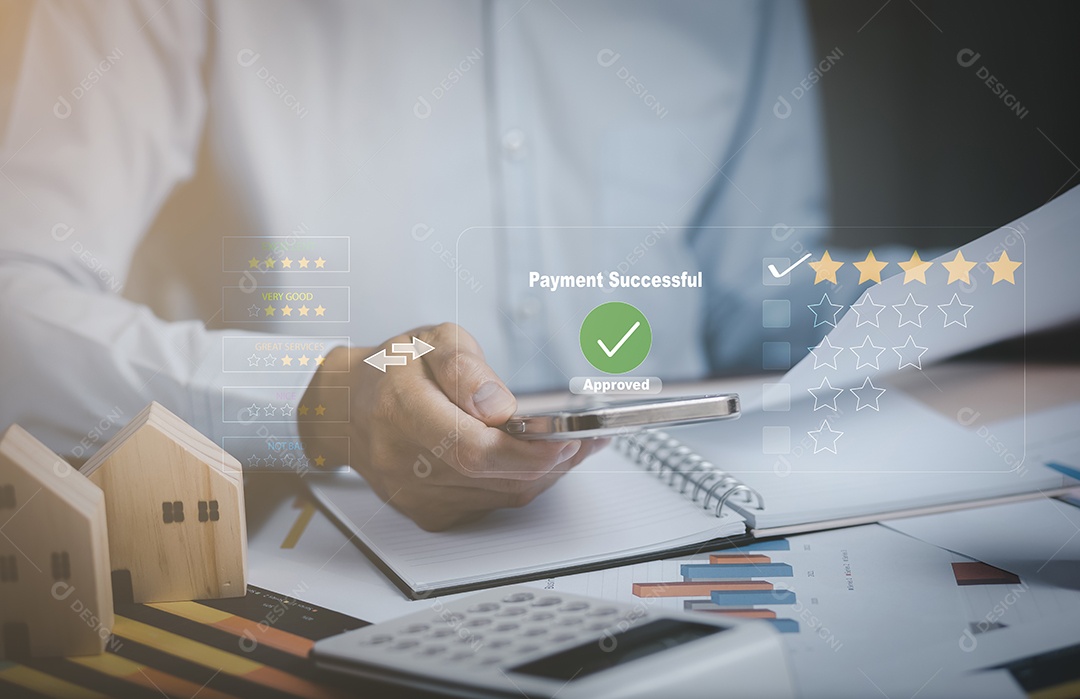 Otimização do conceito de finanças empresariais de pagamento de impostos por smartphone IA