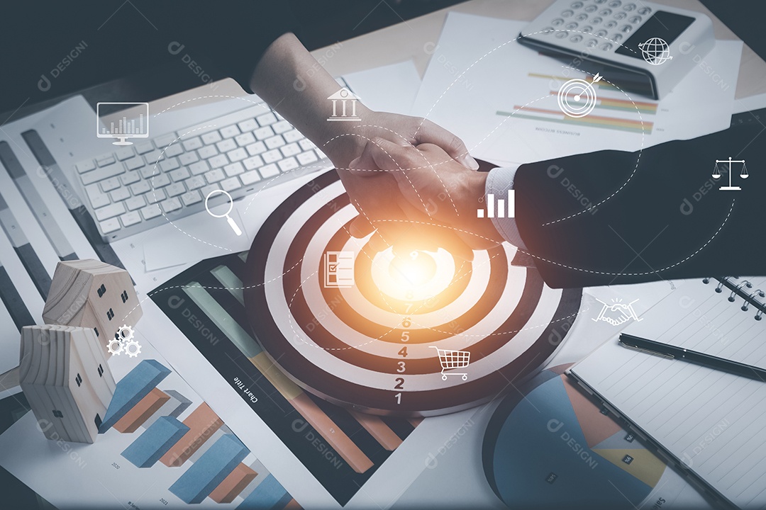 Seta de dardo e linha de mercado de ações ou gráfico de negociação forex e gráfico de velas adequados para conceito de investimento financeiro IA