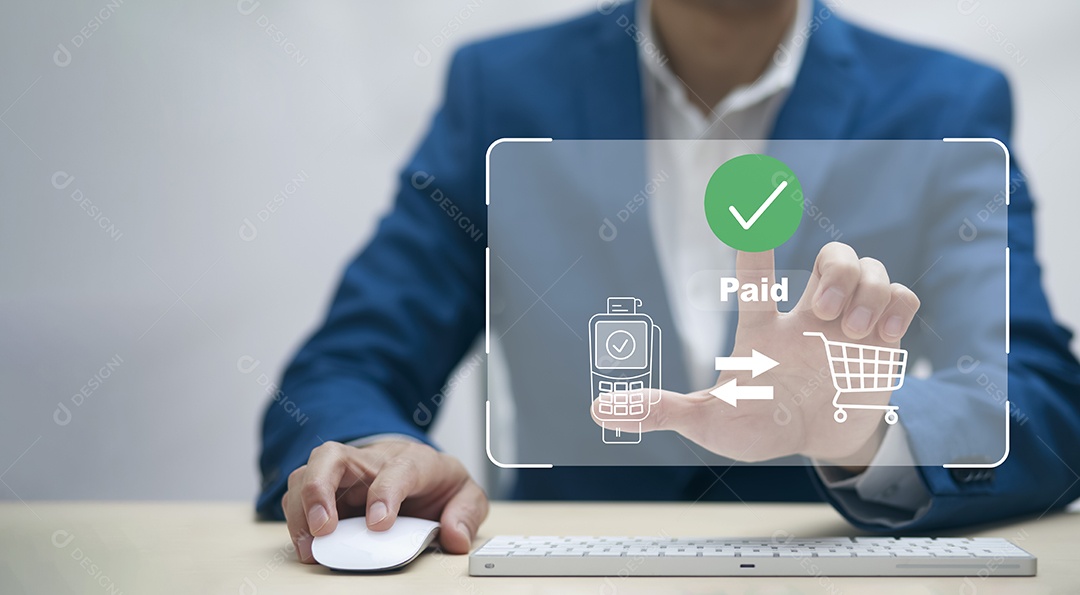 Smartphone com pagamento online gerado pela IA