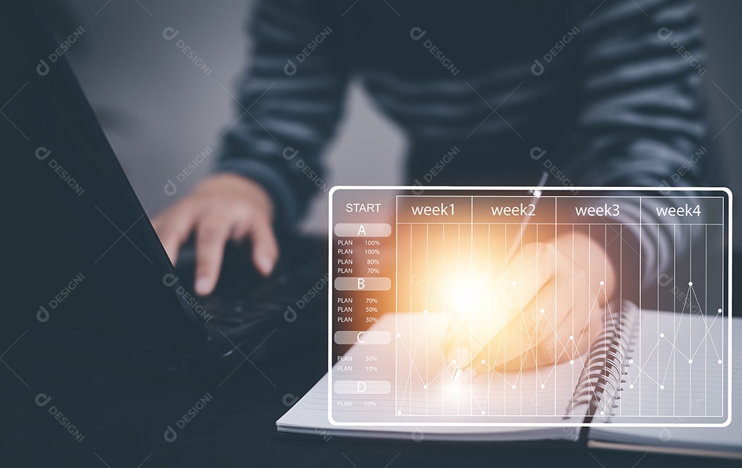 Linha de tela sensível ao toque de mão do mercado de ações ou gráfico de negociação forex e gráfico de velas adequado para conceito de investimento financeiro IA