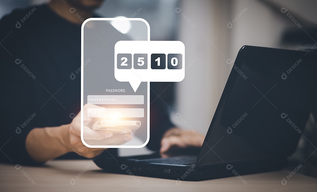 Smartphone de mão com global virtual com segurança cibernética IA
