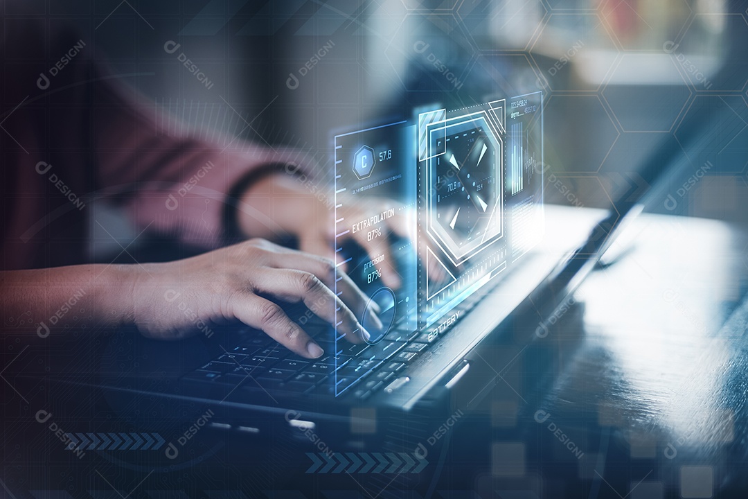 Conexão rápida à Internet com o conceito de tecnologia metaverso IA