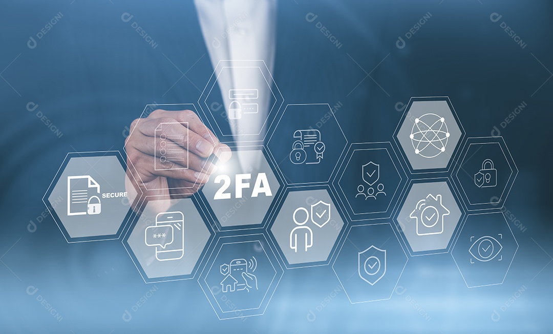 Barra de toque do empresário Segurança cibernética privacidade proteger dados IA