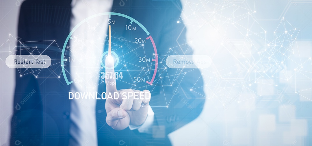 Conexão rápida à Internet com o conceito de tecnologia Metaverse IA