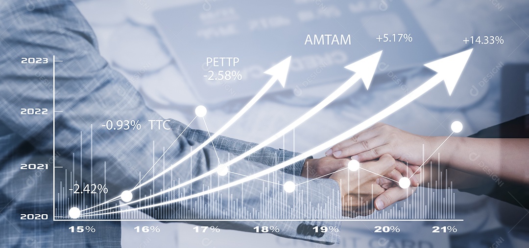 Empresários apertando as mãos terminando reunião no escritório IA