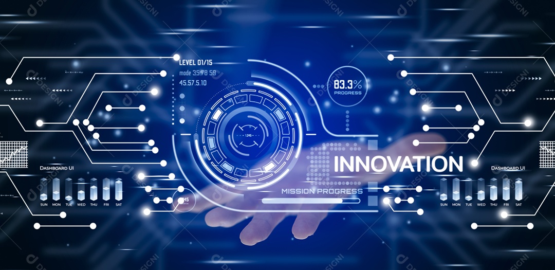 Inovação com conceito de interface gráfica de usuário IA