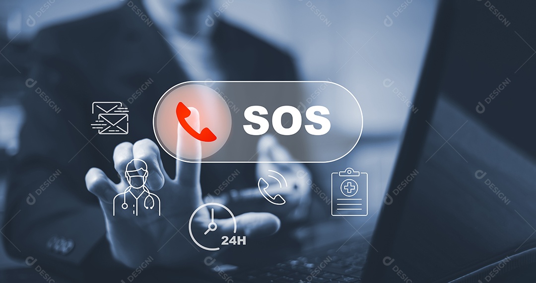 Botão de toque manual aplicativo de emergência em casa IA