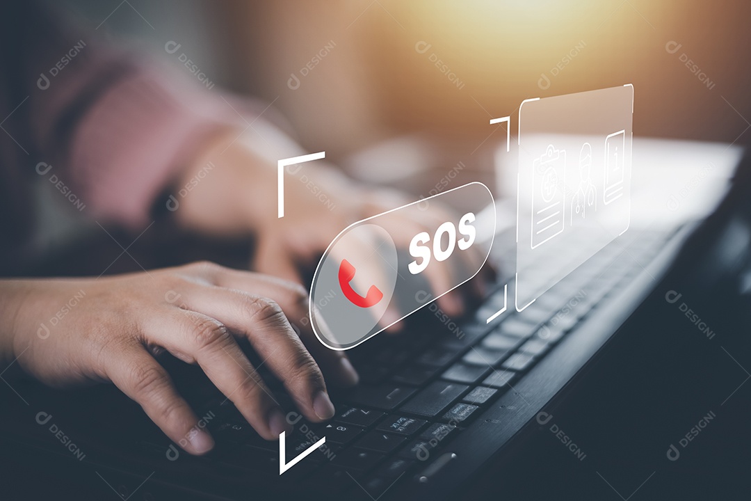 Botão de toque manual aplicativo de emergência em casa IA