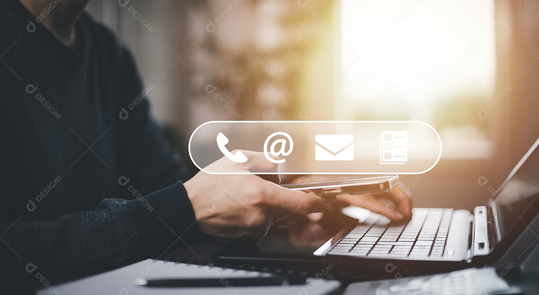 Comunicação e contato conosco ou linha direta de suporte ao cliente IA