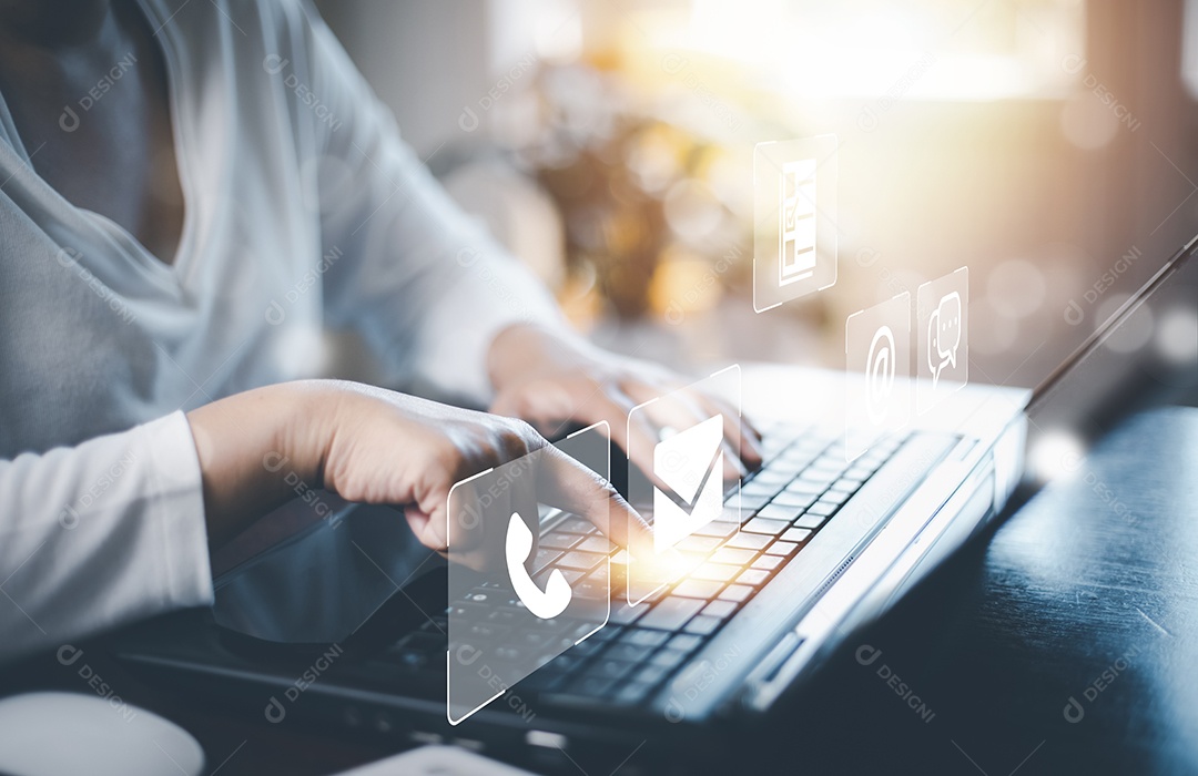 Comunicação e contato conosco ou linha direta de suporte ao cliente IA