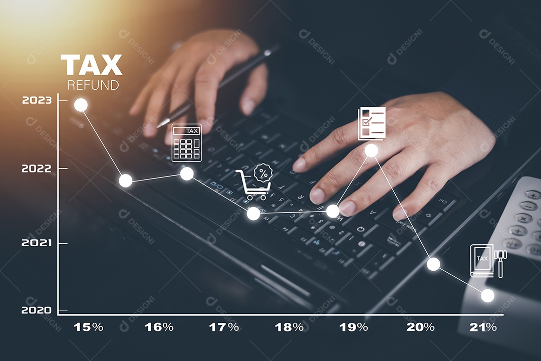 Conceito de otimização de pagamento de impostos finanças empresariais IA