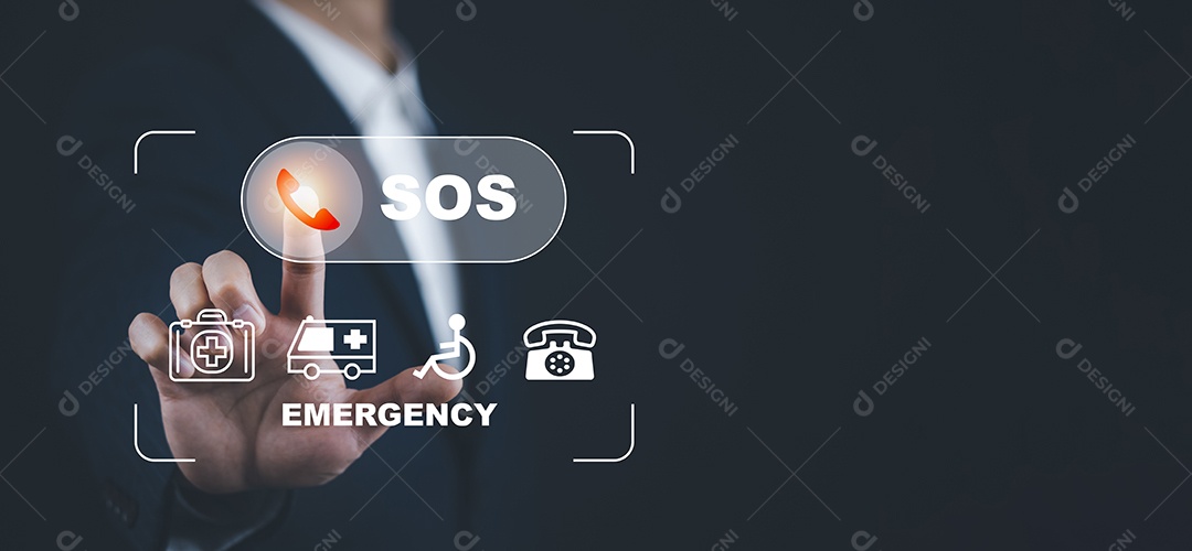 Botão de toque manual aplicativo de emergência em casa IA