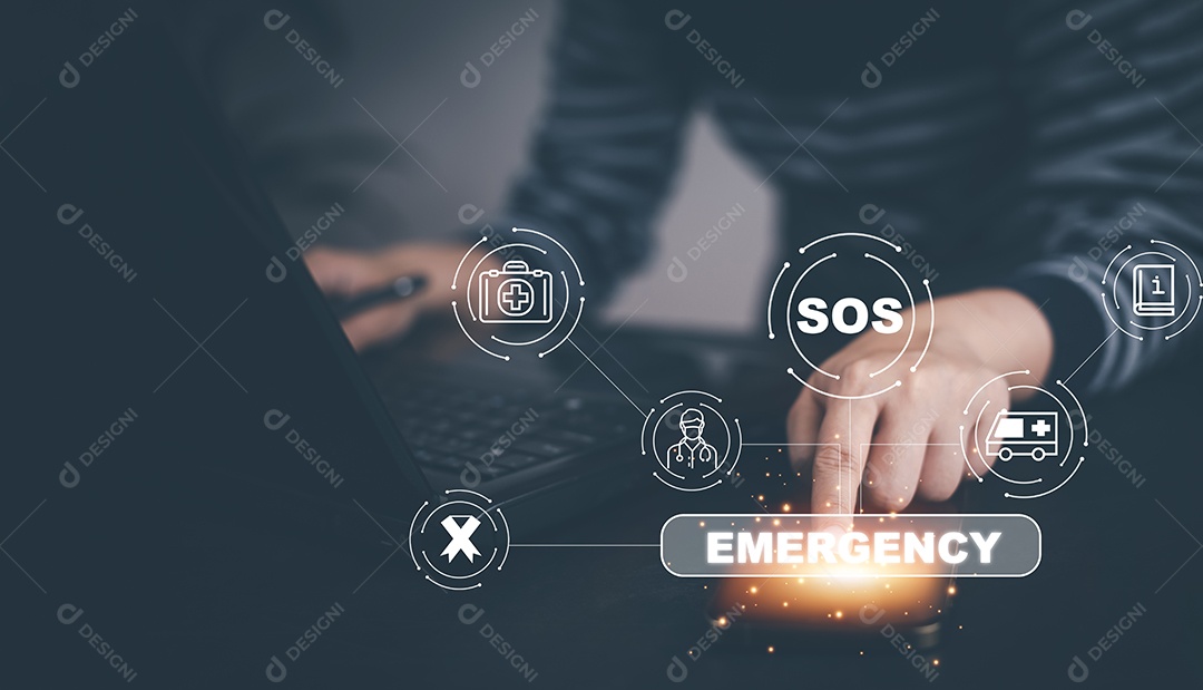 Botão de toque manual aplicativo de emergência em casa IA