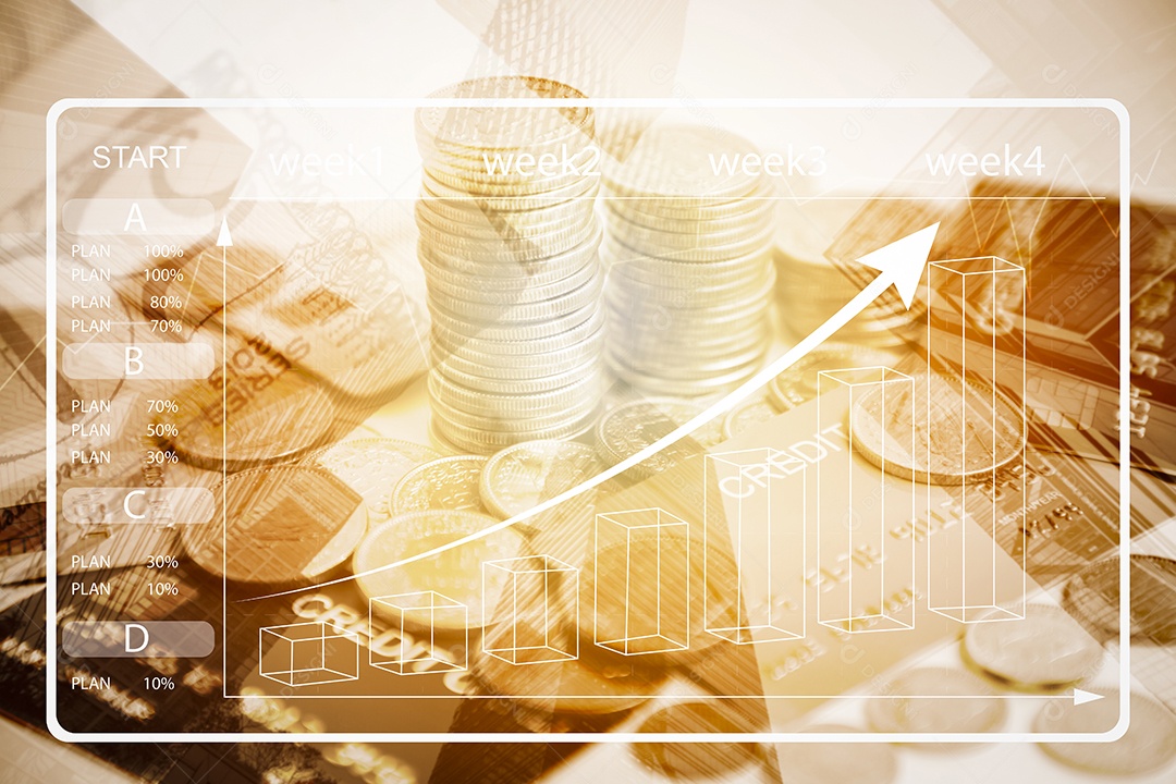 Conceito de banco de Poupança para finanças empresariais IA