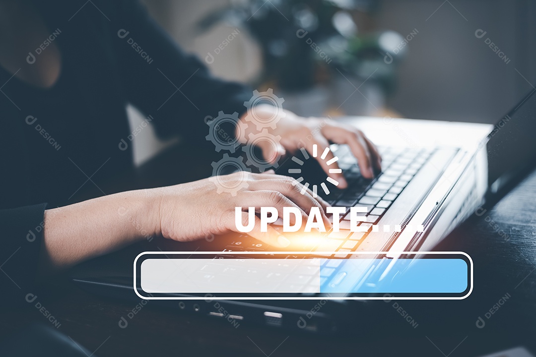 Barra de toque manual de atualização de software de computador atualização de tecnologia empresarial IA