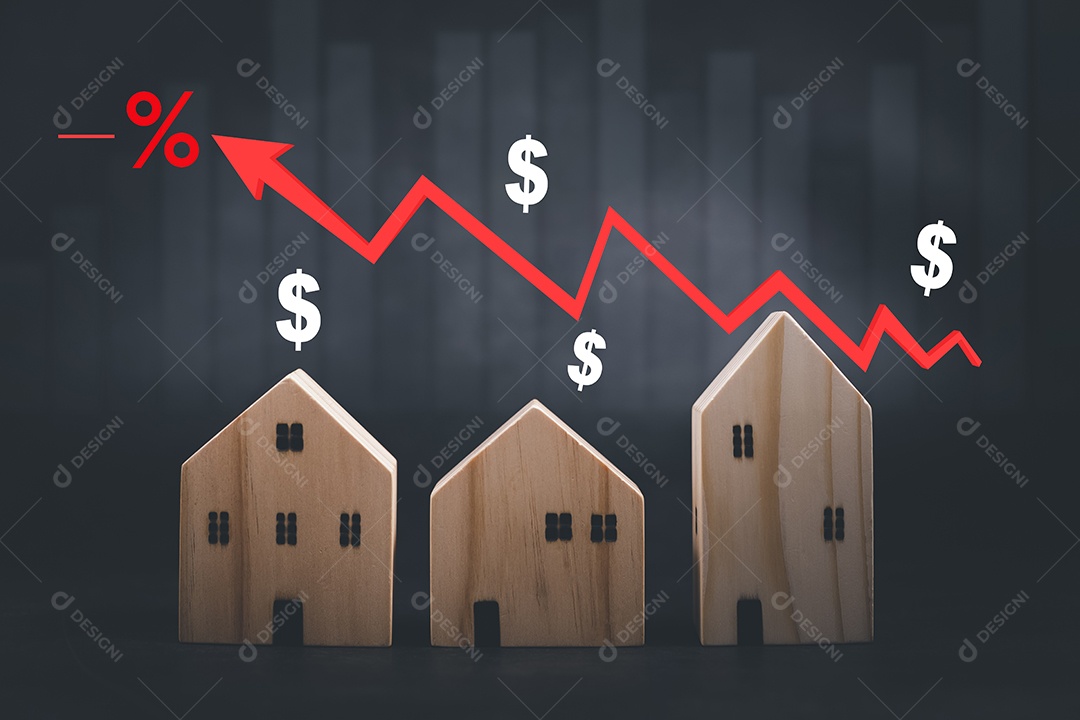 Ideia conceitual Modelos de casas de madeira sobre fundo isolado